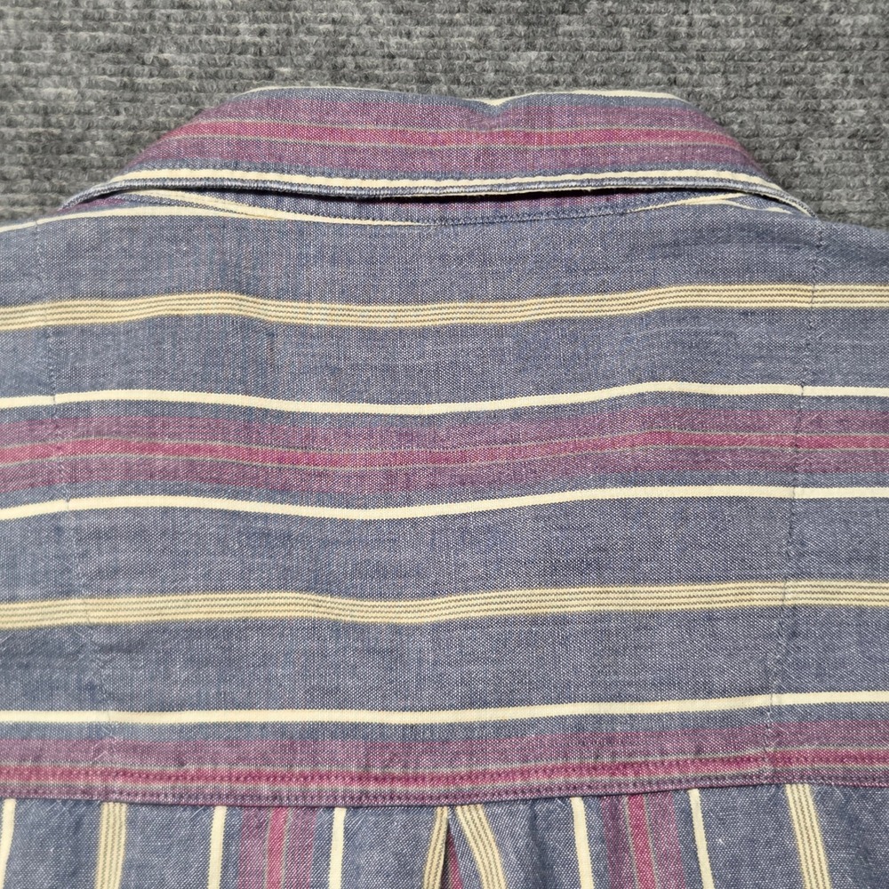 Vintage 1991 Dockers Shirt Mens L Striped Long Sleeve 90s Cotton Preppy Grandpa - Picture 13 of 14